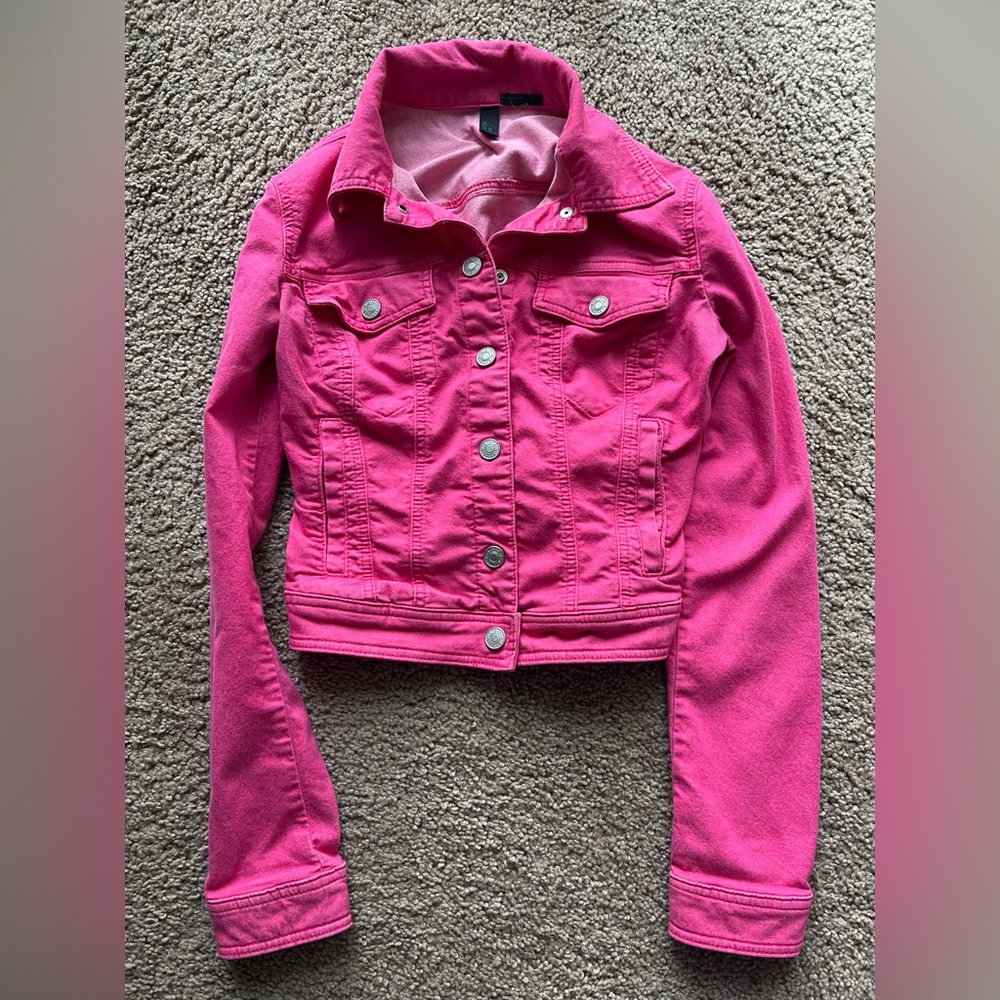 Pink Denim Jacket Size XS